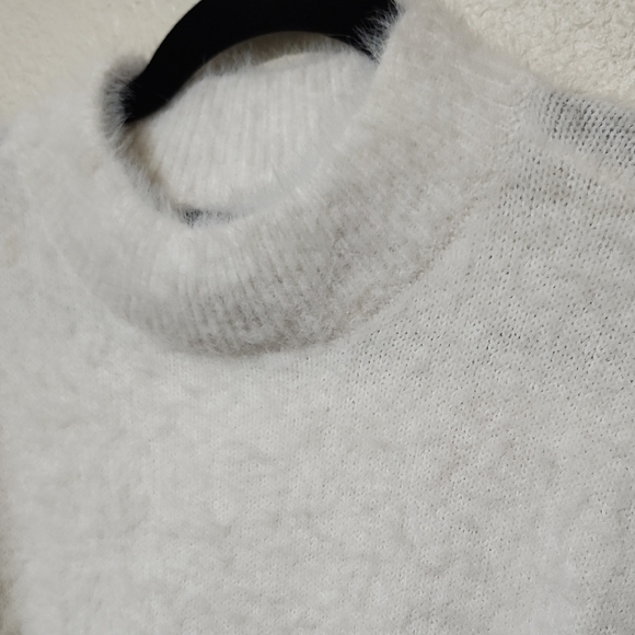 Sun n Moon White Fuzzy Turtleneck Sweater - Picture 5 of 9